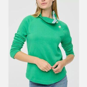 NEW J Crew Factory Green Knit Sweater Sweatshirt Mock Turtleneck Size M